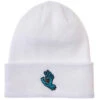 Santa Cruz Screaming Hand Long Shoreman Beanie - White -JD Snowboards Shop 193172261796 1