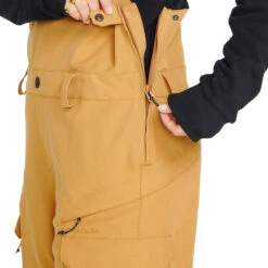 Volcom Womens Creston 3dstretch Bib Overall Snowboard Pants - Caramel -JD Snowboards Shop 196134094586 3