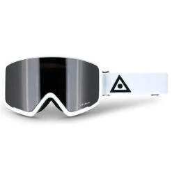 Ashbury Arrow White Triangle Snowboard Goggles - Silver Mirror/Yellow Spare