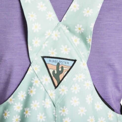 Airblaster Womens Hot Bib Snowboard Pants - Mint Daisy -JD Snowboards Shop 847678183877 3