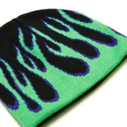 CCS Flames Reversible Skully Beanie - Black/Green -JD Snowboards Shop BQ559E4 2