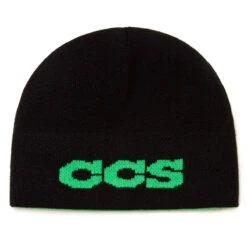 CCS Flames Reversible Skully Beanie - Black/Green -JD Snowboards Shop ccs flame beanie green 3