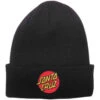 Santa Cruz Classic Dot Long Shoreman Beanie - Black -JD Snowboards Shop santa cruz classic dot long shoreman beanie